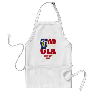 Georgia state flag text standard apron