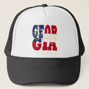 Georgia state flag text trucker hat