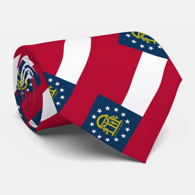 Georgia State Flag Tie (Rolled)