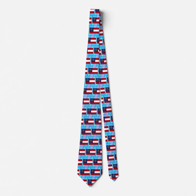 Georgia State Flag Tie (Front)