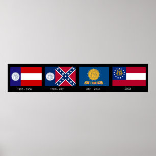 Georgia State Flags from 1920 to Present Day Poster