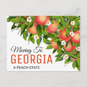 Georgia State Fruit Peaches   Change of Address Postcard