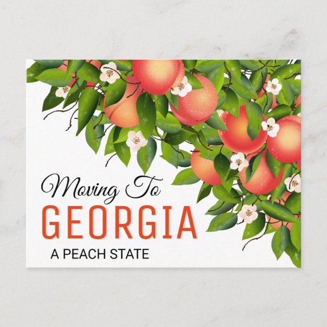 Georgia State Fruit Peaches | Change of Address Postcard (Front)