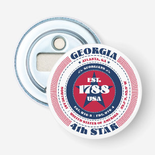 Georgia State Information Circle Bottle Opener