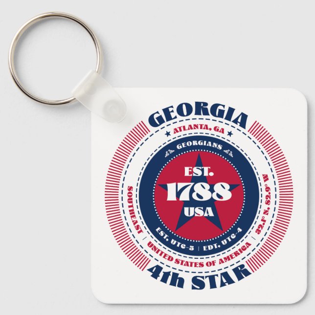 Georgia State Keychain (Front)