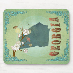 Georgia State Map – Green Mouse Pad