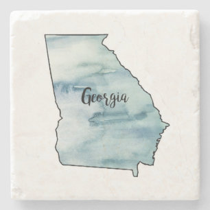 Georgia State Map Marble Stone Coaster