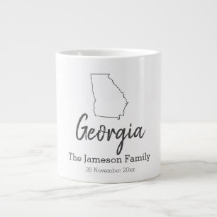 Georgia State Map Personalised Family Reunion Large Coffee Mug