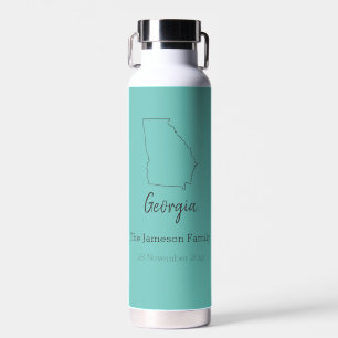 Georgia State Map Personalised Family Reunion Water Bottle
