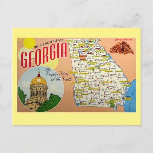 Georgia State Map Postcard (Front)