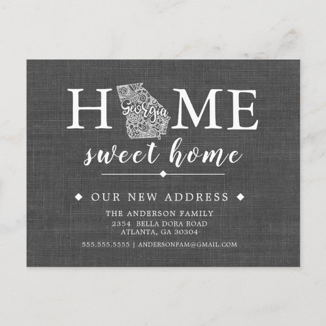 GEORGIA State Moving Announcement Post Card (Front)