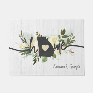 Georgia State Personalised Your Home City Rustic Doormat