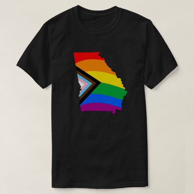 Georgia State Pride LGBTQ Progress Pride T-Shirt (Design Front)