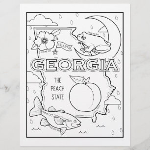 georgia state shape and facts colouring page