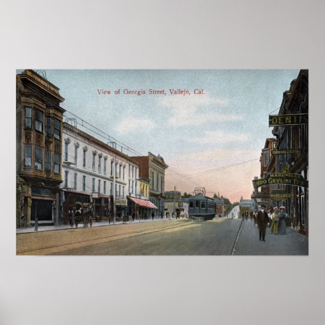 Georgia Street View with Street Car Poster (Front)