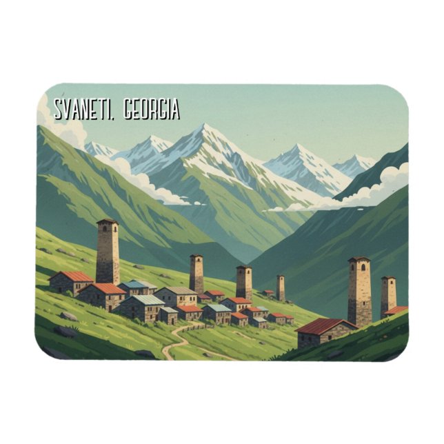 Georgia Svaneti Travel Magnet (Horizontal)