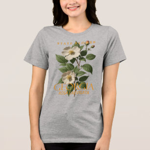 Georgia Territory Flower The Rosa laevigata Tri-Blend Shirt