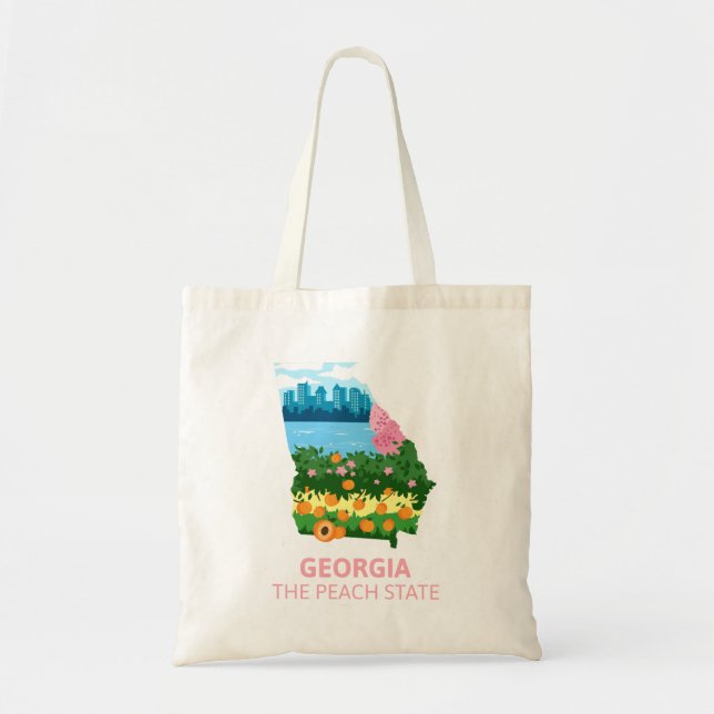 Georgia The Peach State Tote Bag (Front)