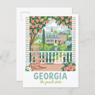 Georgia the Peach State USA Summer Travel Postcard