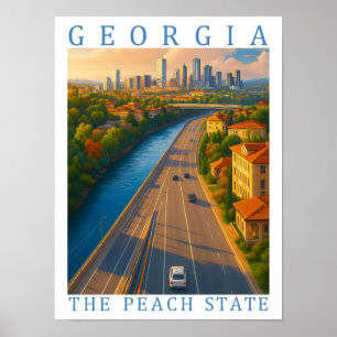 Georgia the Peach State USA Travel Place Poster