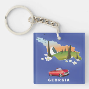 Georgia travel poster key ring
