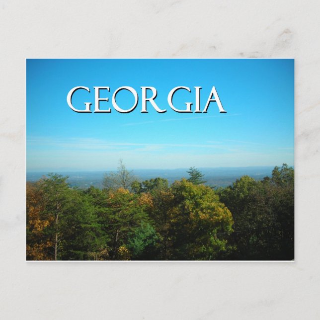 Georgia Trees and Hills View Postcard (Front)