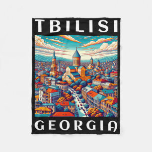 Georgia Trip And Tbilisi Fleece Blanket