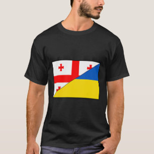 Georgia Ukraine Flag Georgian Ukrainian Pride Nati T-Shirt