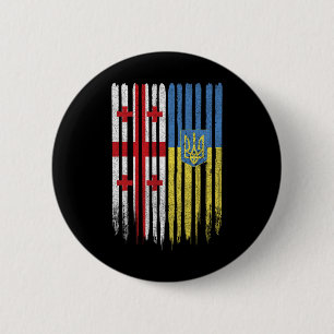 Georgia Ukraine Georgian Ukrainian Flag  6 Cm Round Badge
