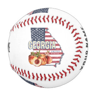 Georgia United States Retro State Map Vintage USA Baseball