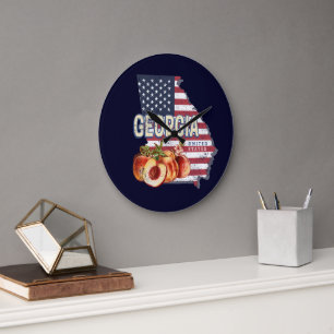 Georgia United States Retro State Map Vintage USA Large Clock