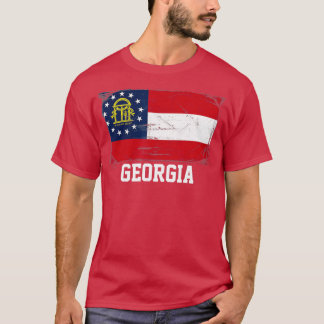 Georgia United States Vintage Distressed Flag  T-Shirt