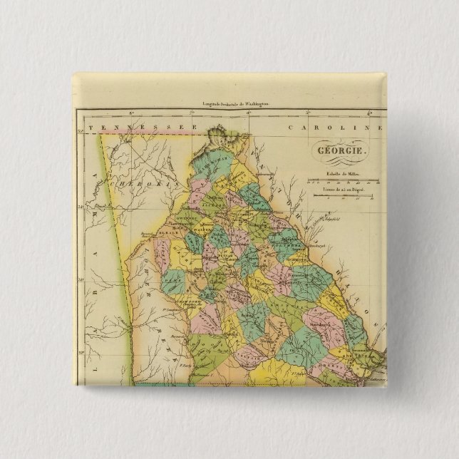 Georgia US 15 Cm Square Badge (Front)