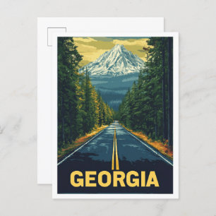 Georgia USA Art Vintage Illustration Travel Postcard