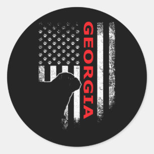 Georgia Usa Flag Patriotic. Ga Vintage Style Classic Round Sticker