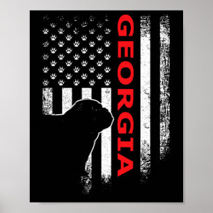 Georgia Usa Flag Patriotic. Ga Vintage Style Poster