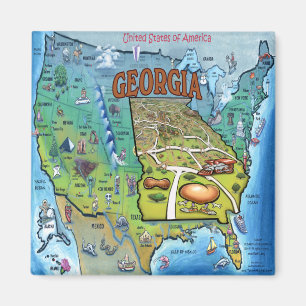 Georgia USA Map Magnet