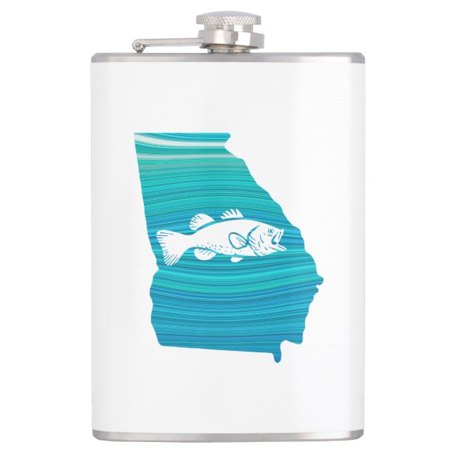 Georgia Wave Fishing Hip Flask (Front)