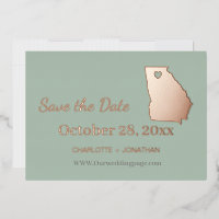 Georgia Wedding Save The Date Rose Gold  
