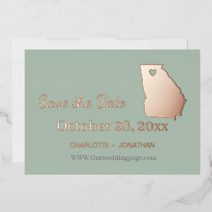 Georgia Wedding Save The Date Rose Gold  