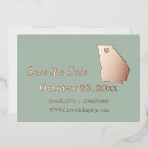Georgia Wedding Save The Date Rose Gold  