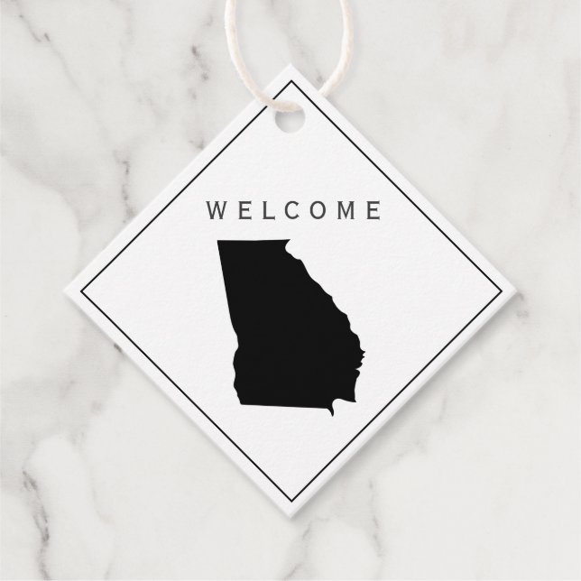 Georgia Welcome Bag Gift Tag for Wedding Weekend (Front)