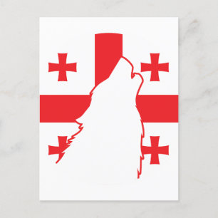Georgia Wolf Georgian National Animal Flag Postcard