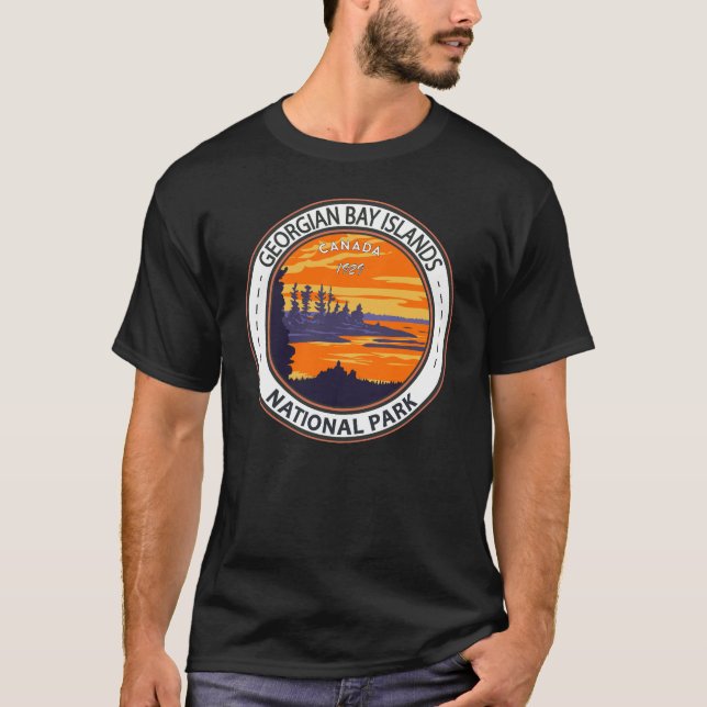 Georgian Bay Islands National Park Canada Badge T-Shirt (Front)