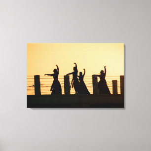 Georgian dancers in sunset canvas print