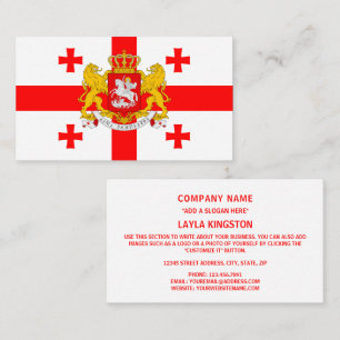 Georgian Flag & Coat of Arms, Flag of Georgia Business Card