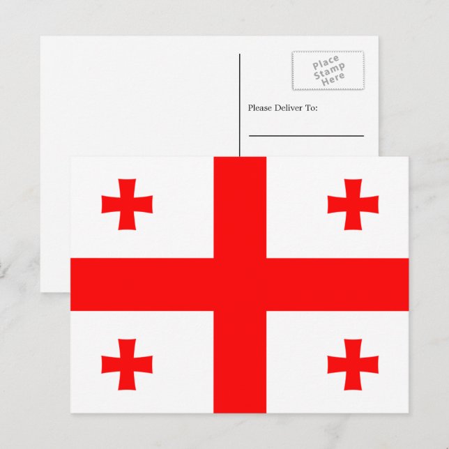 Georgian Flag, Flag of Georgia Postcard (Front/Back)
