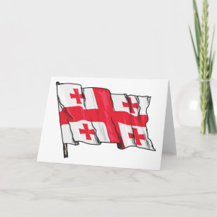 Georgian Flag Red and White Cross Card