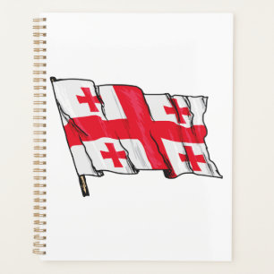 Georgian Flag Red and White Cross Planner