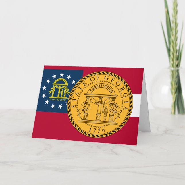 Georgian Flag & Seal, Flag of Georgia Card (Front)